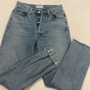 Agolde Jeans- RILEY HIGH RISE STRAIGHT CROP IN ZEPHYR